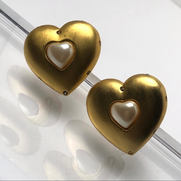 VTG GIVENCHY HEART EARRINGS - Picture 7 of 8